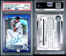 2025 BOWMAN CHROME PROSPECT AUTO PURPLE REFRACTOR CARLOS LAGRANGE 163/250 PSA 10