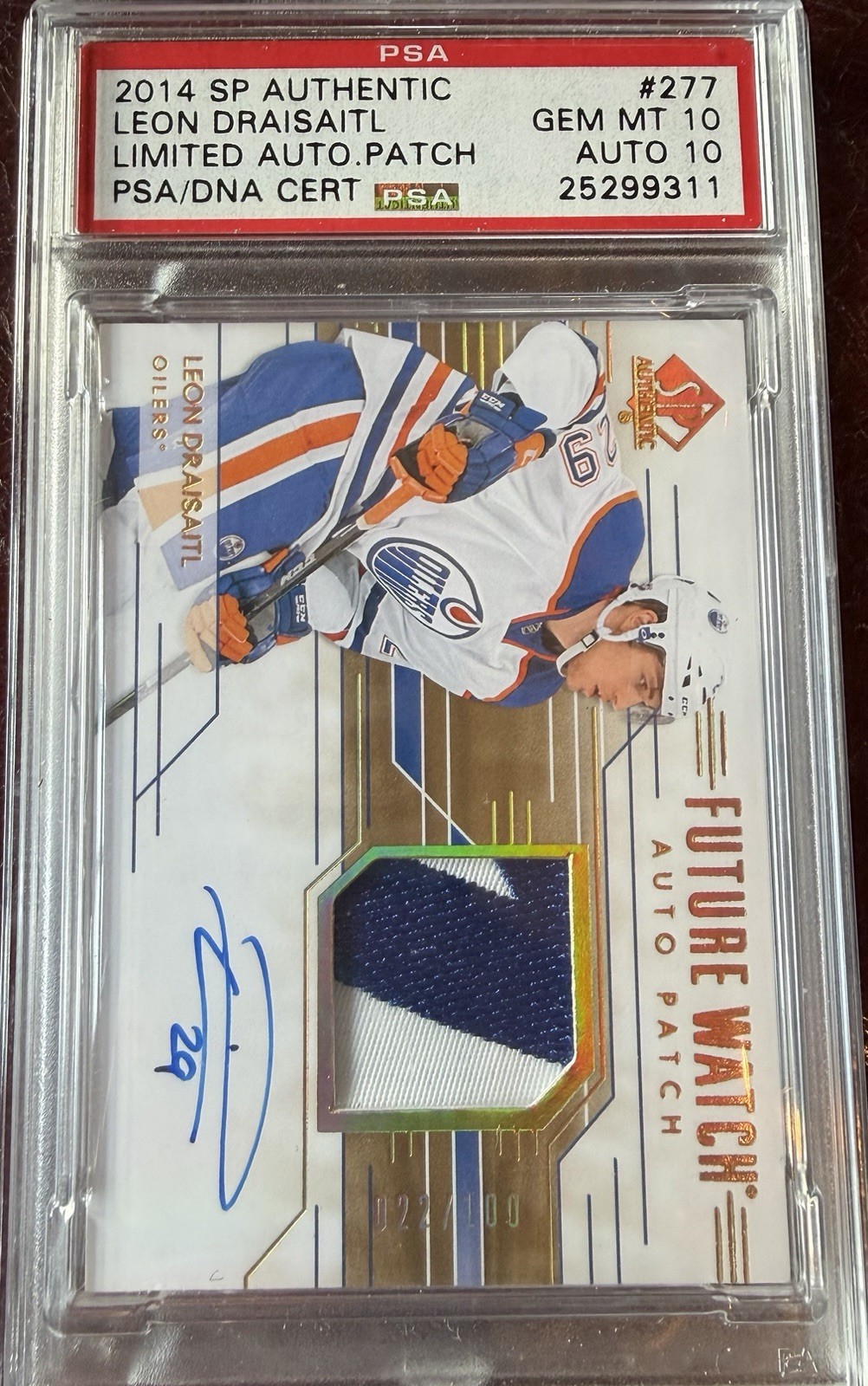2014 SP Authentic Leon Draisaitl /100 RPA Auto Rookie PSA 10 Auto 10