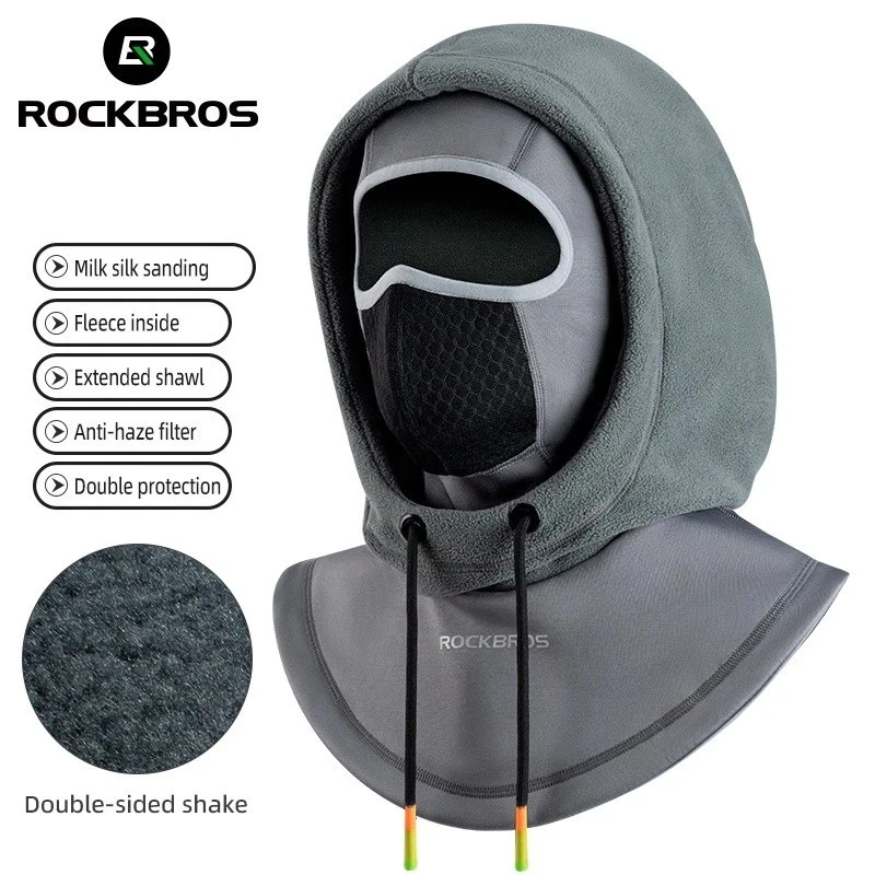 ROCKBROS Ski Mask for Unsex Adults Winter Balaclava Thermal Fleece Color Gray