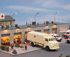 Wiking Mercedes MB 1413 DRK-Lastwagen Pritschen LKW Rot Kreuz beige 1976-78