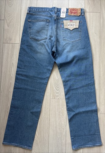 Levis 501 Mens Sz 34x32 '93 Straight Fit Denim Blue Jeans Button Fly NWT - Picture 2 of 13