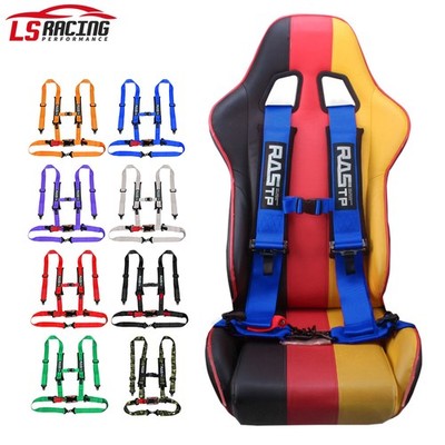 Red 3'' Racing Seat Belt Harness 4 Point Quick Release Shoulder Pad for ATV UTV
