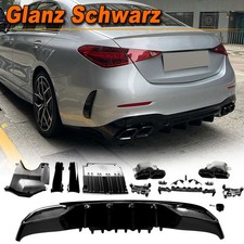 Heckdiffusor Auspuffblenden Glanz Schwarz Für Mercedes C-klasse W206 C63AMG 21UP