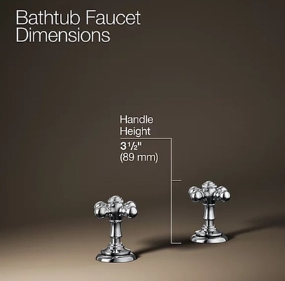 #ad Kohler T98071 3 CP Artifacts® Deck Mount Bath Cross Handle Trim –Polished Chrome $140.10