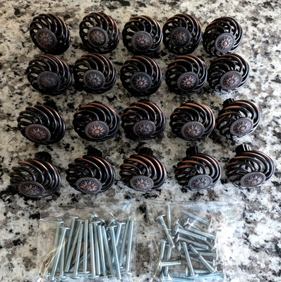 20 Pack Oil Rubbed Bronze Sunflower Birds Nest Design Cabinet Pull Knob