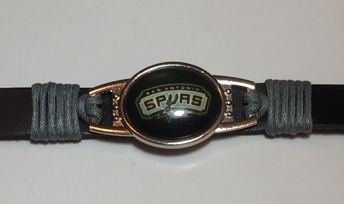 New San Antonio Spurs leather Adjustable Bracelet, Gift for Her Mom Him Dad - Picture 2 of 6