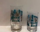 Vintage Drinking Glasses Atomic Set Of Two