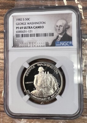 1982 プルーフ　ハーフダラー　PF69 1982-S Proof Kennedy Half, Graded PF69UC by NGC ~ NEW