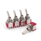 5Pcs SH T8011-U Flat Handle 6Pin ON-ON DPDT 2-Position Mini Toggle Switch