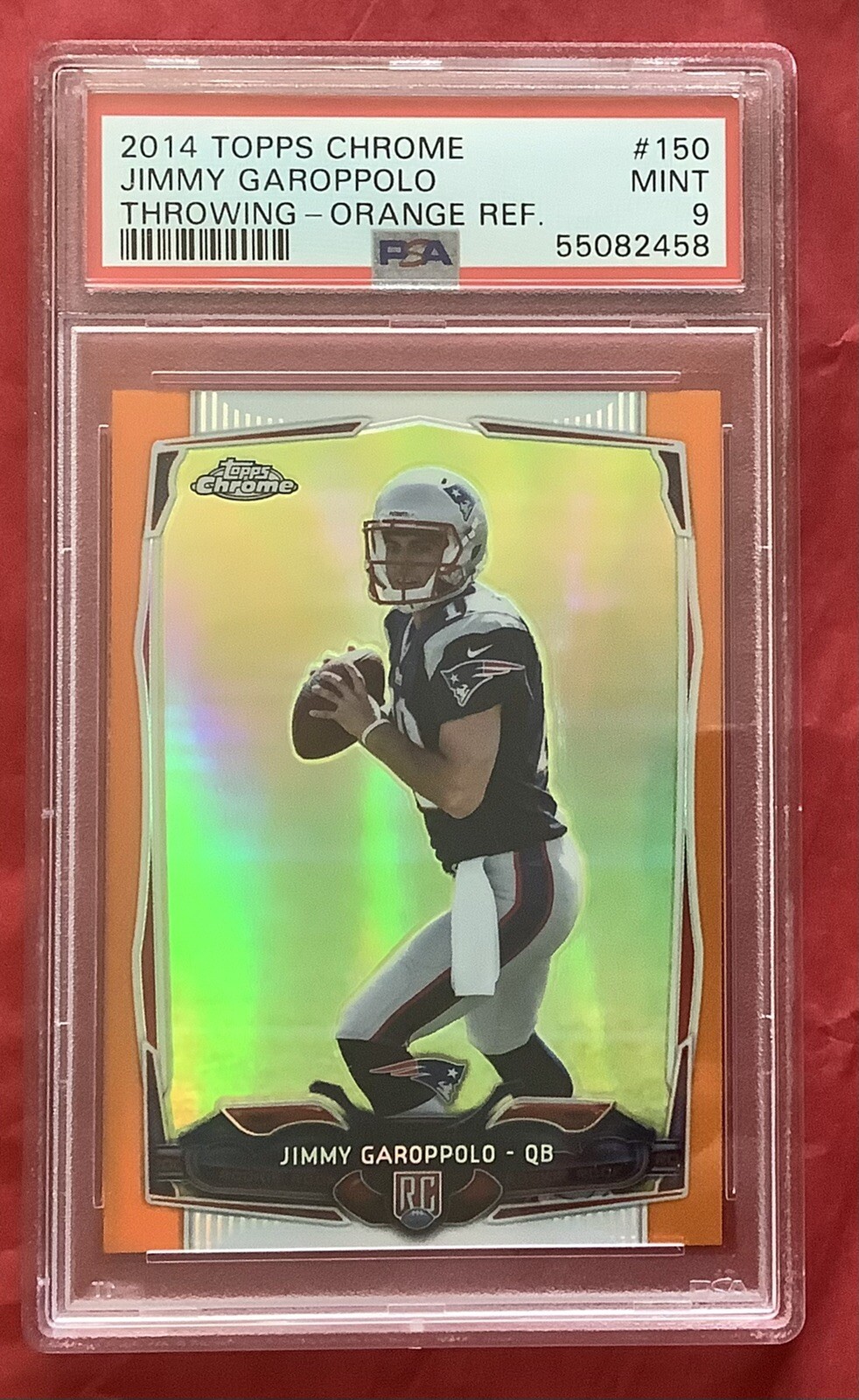2014 Topps Chrome Jimmy Garoppolo Orange Refractor RC #150 PSA 9 (#55082458)