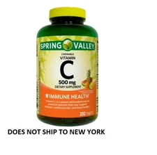 Spring Valley Vitamin C Chewable Tablets Dietary Supplement, 500 mg, 200 Count
