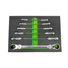 VIM Tools 6 Piece Double Deep Spline Flex Head Ratcheting Wrench Set - Metric