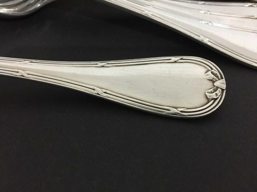 Christofle Paris - cucchiaio grande menu - nastri - 20,5 cm - argentato massiccio - Foto 8 di 9