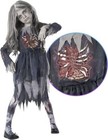 Girls Zombie Costume Kids Undead Dress Scary Halloween Costume 4 - 14 yrs