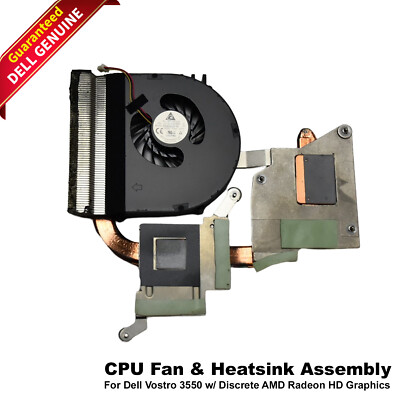 Dell Vostro 3550 CPU Fan & Heatsink Assembly for AMD Radeon Discrete GXVT8