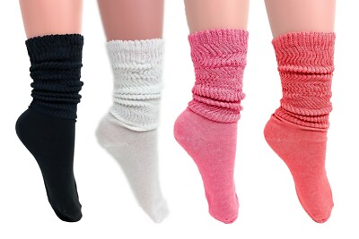 Extra Thin Lightweight Slouch Socks for Women Colorful 4 PAIRS Size 9-11