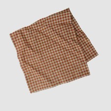 39 Tommy Hilfiger Men's White Orange Check Cotton Pocket Square Handkerchief