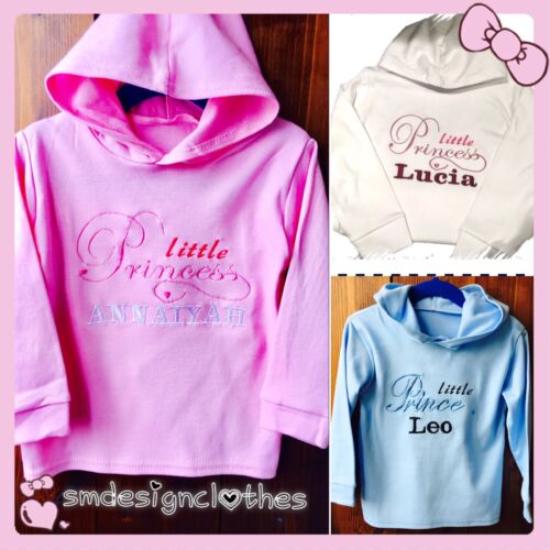 Personalised Embroidered Baby,Kid Jumper,Hoodie Name Princess/Prince Outfit Gift - 第 1/4 張圖片