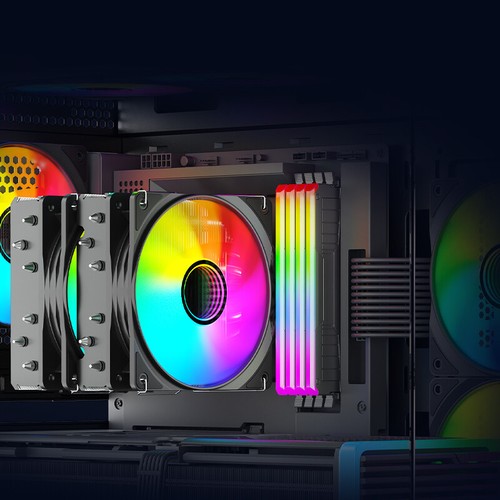 DT600 Silent CPU Radiator 6 Heat Pipes DC 12V for E-Sports Games Video Rendering - Afbeelding 4 van 18