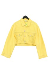 Ganni Women's Jacket Uk 6 Yellow 100% Cotton Bomber Jacket