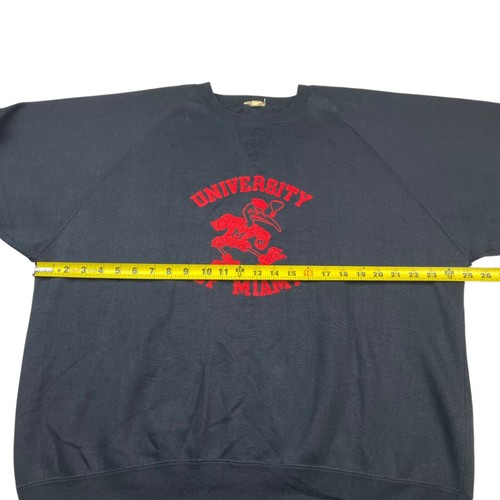 VTG University Of Miami Ibis x Highway Crewneck Pullover Sweatshirt Black • XL - Picture 6 of 6