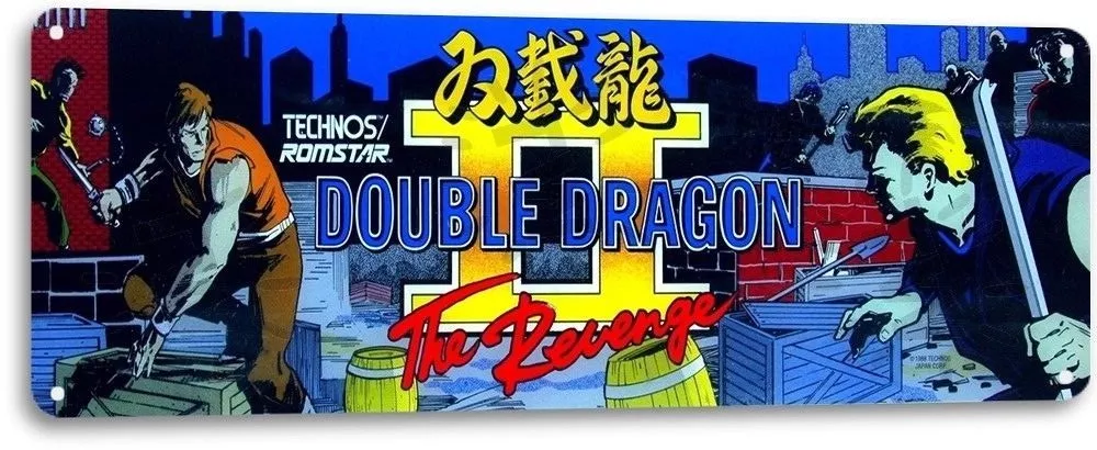 Double Dragon Arcade Sign, Classic Arcade Game Marquee, Game Room Tin Sign  A336