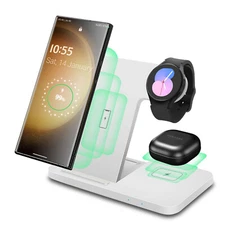 3in1 Wireless Charger Charging Station For Samsung S25 Z Flip7 Galaxy Watch 8 7
