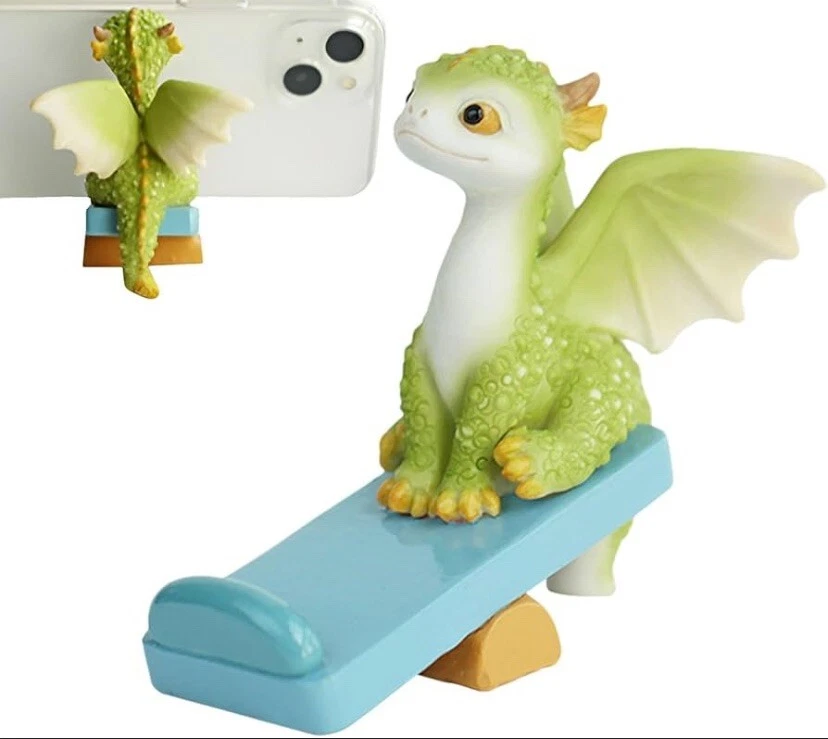 Фигурка дракона, резиновый домашний декор, милые украшения, подставка для телефона - Изображение 3 из 4