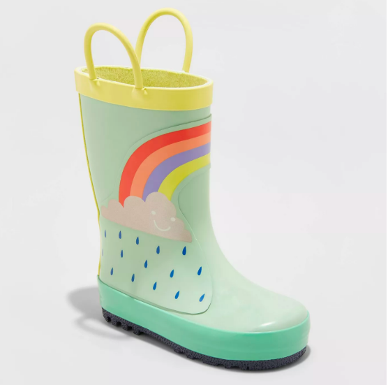 Cat & Jack Winnie Rain Boots Green Rainbow Toddler Girls Size 9 eBay