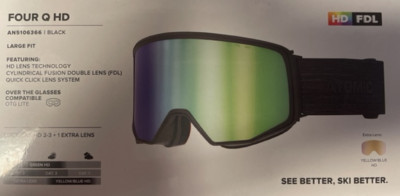 2024 ATOMIC FOUR Q HD BLACK GOGGLES OTG LITE w/EXTRA LENS