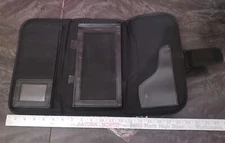 Lot 2x Document Holder Trifold Travel Organizer Folding Wallet Black Work Memo 