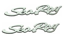 2pcs Sea Ray Searay Script Emblem 3D Badge Self-Adhesive Boat 12-3/4