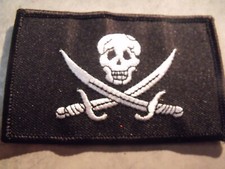 Calico Jack Jolly Roger Pirate Flag Embroidered Patch 3.5"x2.25" inches