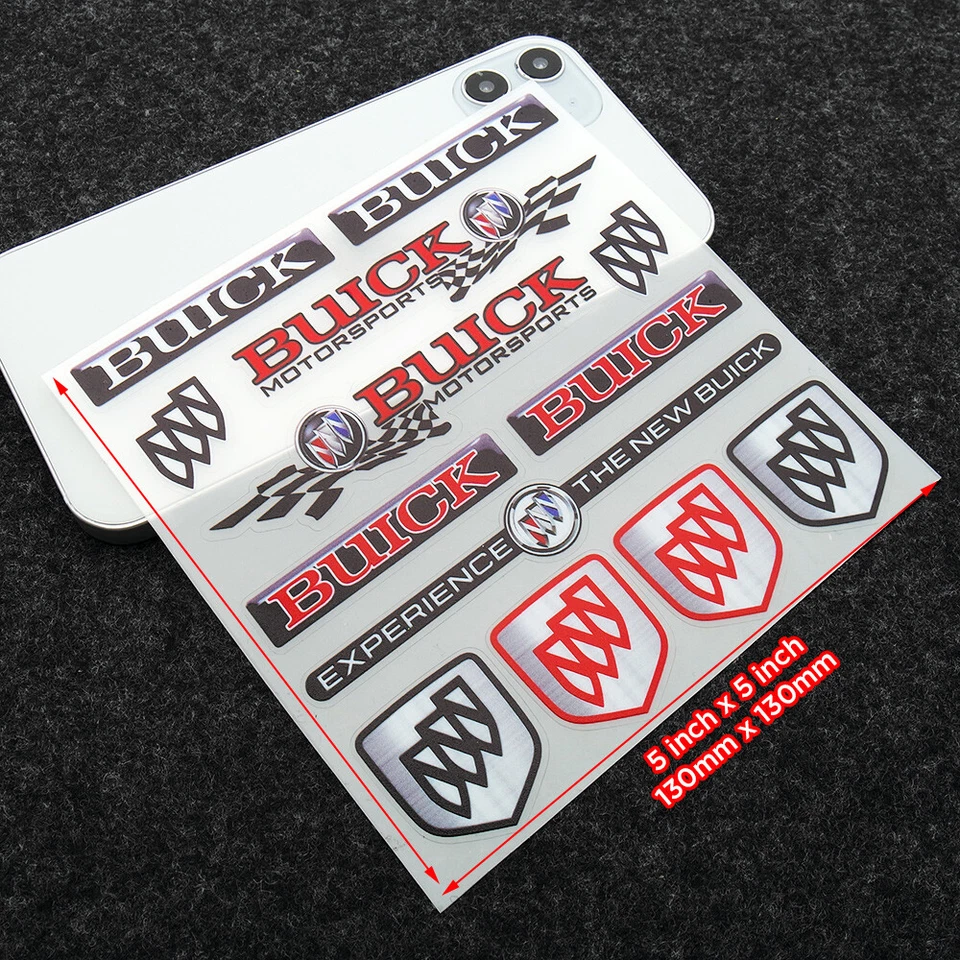 Buick GS Gran Motors Sport Car Medal Logo Stripe Sticker Vinyl 3D Decal Decor - Image 2 of 3