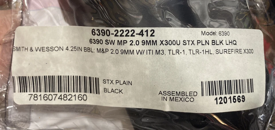 Safariland 6390 ALS Duty Holster Light S&W M&P 2.0 4.25" LH 6390-2222 X300 TLR - Image 3 of 4