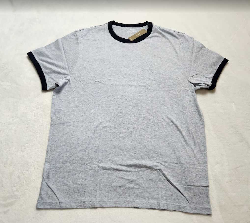 New men's XL J Crew slub cotton ringer t-shirt in Heather
