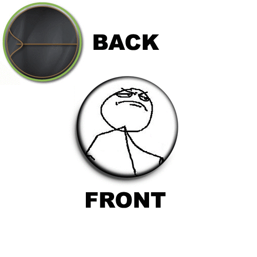 PIN BROSCHE 2,5 CM 25 MM Meme Fuck Yeah Troll Face - Bild 1 von 1