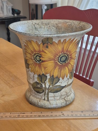 Hobby Lobby 8"×8" Sunflower Utensil Caddy/Planter 2-Sided EUC - Picture 8 of 24