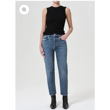 AGOLDE Riley High Rise Straight Crop (STRETCH) Denim Jeans Tall
