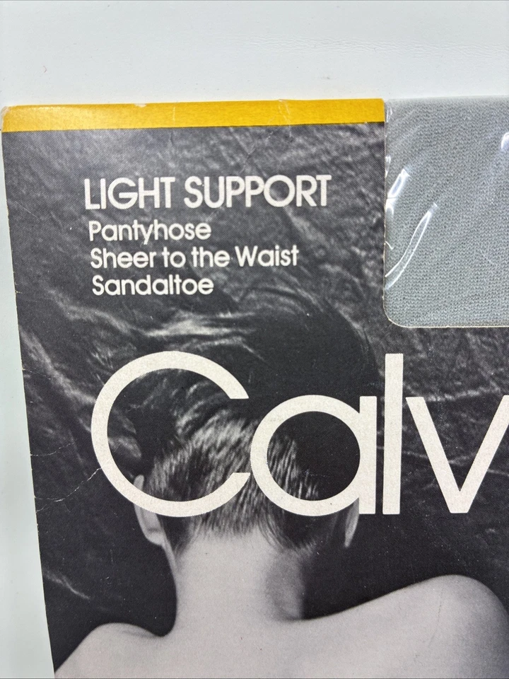 VTG 80s Calvin Klein Light Support Lycra Pantyhose 900 Dove (grey) Size C 1985 - Image 3 of 4