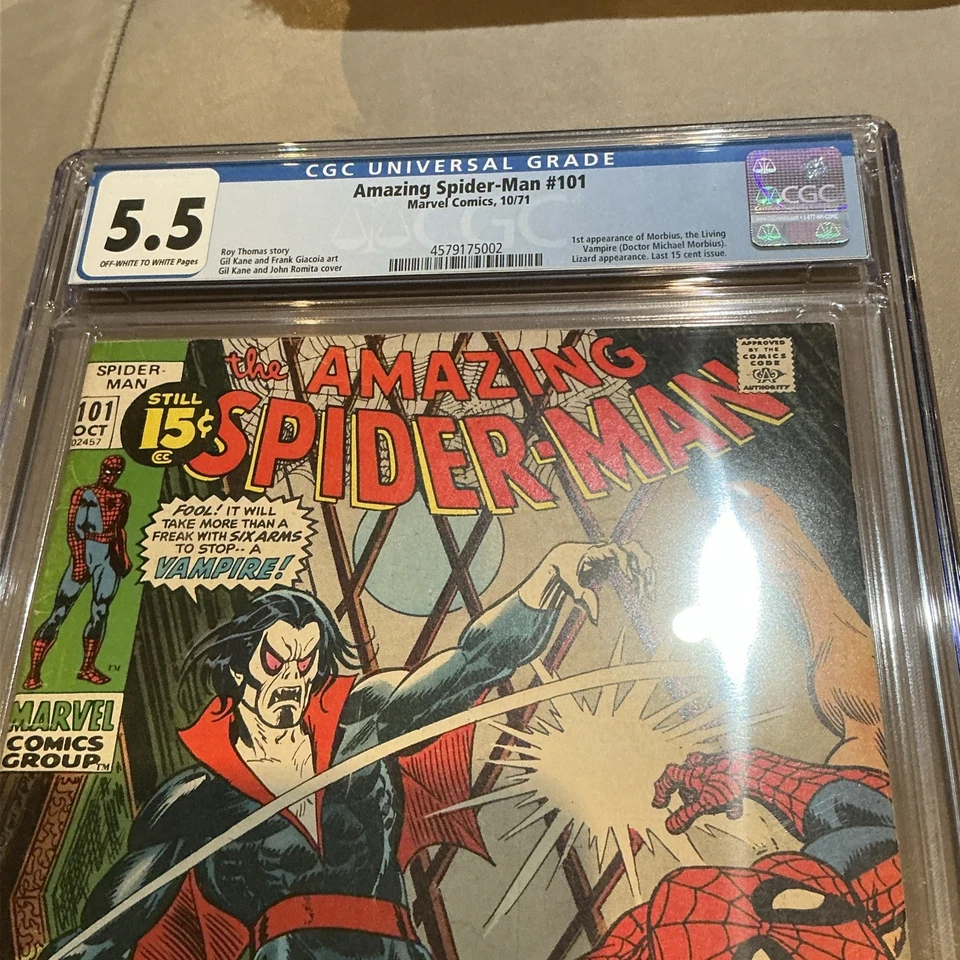Amazing Spider-Man #101! CGC 5.5! 1st Appearance of Morbius! Last 15 Cent Issue! - Image 2 of 4