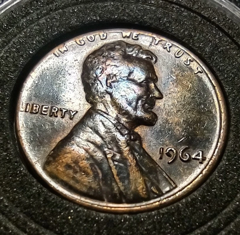 1964 P Lincoln Memorial Cent Struck Off-Center L Touching Rim & In God We Trust  - Image 4 of 4