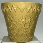 Vintage McCoy Pottery Glossy Yellow Ring Flower Pot