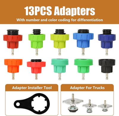 #ad 18Pack Universal Radiator Pressure Leak Tester Kit Automotive Coolant Pressu... $73.33