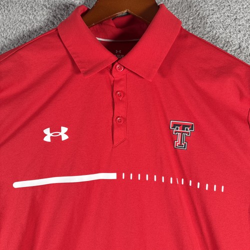 Texas Tech Red Raiders Under Armour Campus Koszulka polo Męska Duża Czerwona - Zdjęcie 2 z 10
