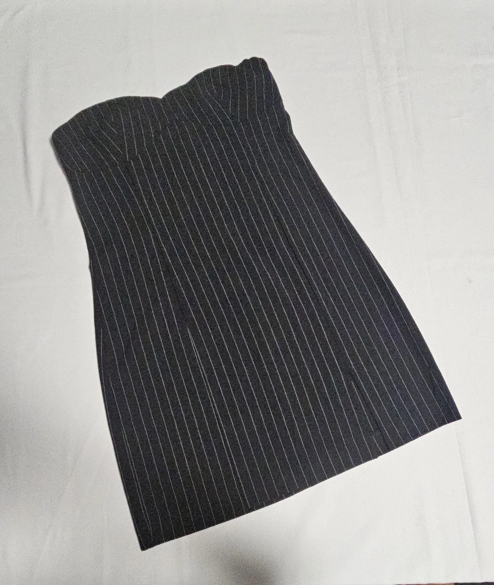 Minifalda para mujer Bershka negra/blanca a rayas con cremallera y grieta talla S