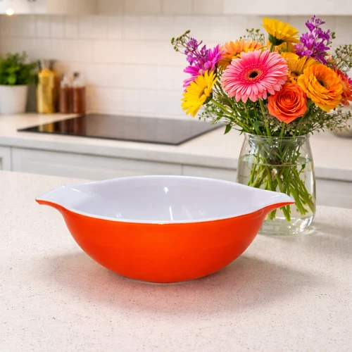 Vintage Pyrex Friendship Red Cinderella Mixing Bowl #444 / 4 Quart