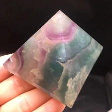 2.4'' Natural Rainbow Fluorite Quartz Crystal Pyramid Healing Specimen Decor 1Pc