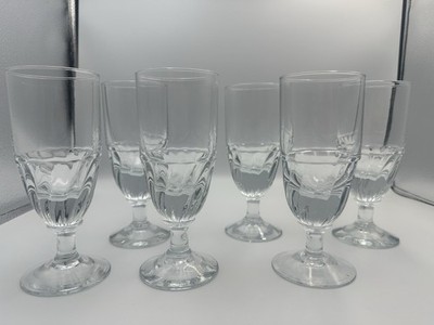 Set Of 6 Vintage French Bistro Absinthe Glasses Heavy Classic  Torsade 