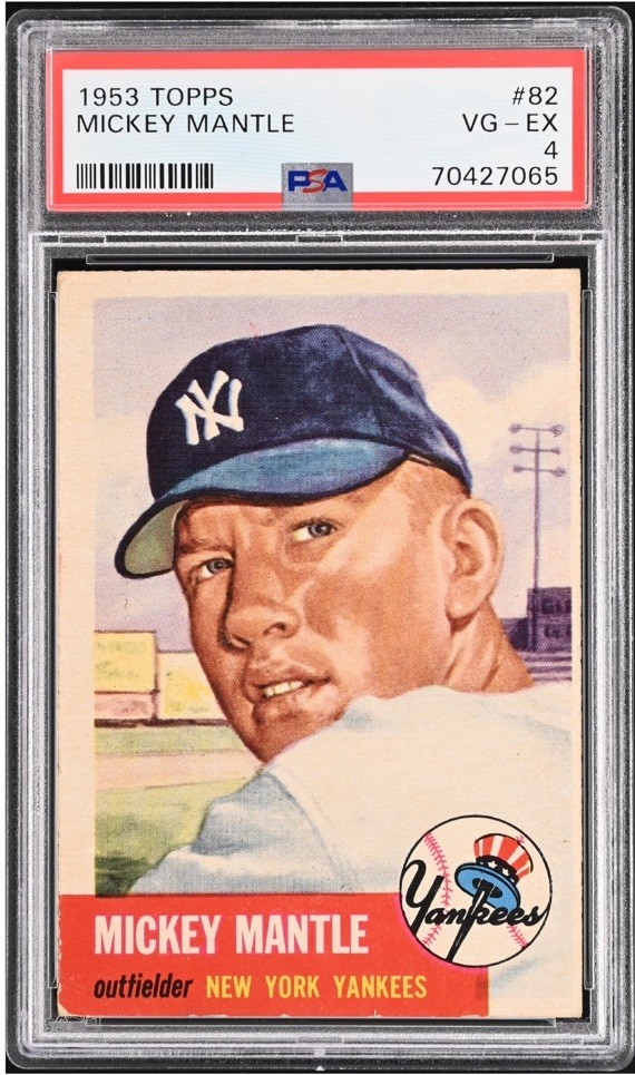 1953 TOPPS MICKEY MANTLE #82 PSA 4 Sharp Crisp Beauty HOF Yankees 2nd Topps Card